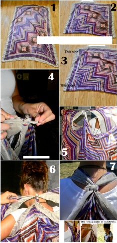 como hacer un chaleco con un pañuelo sin costuras
